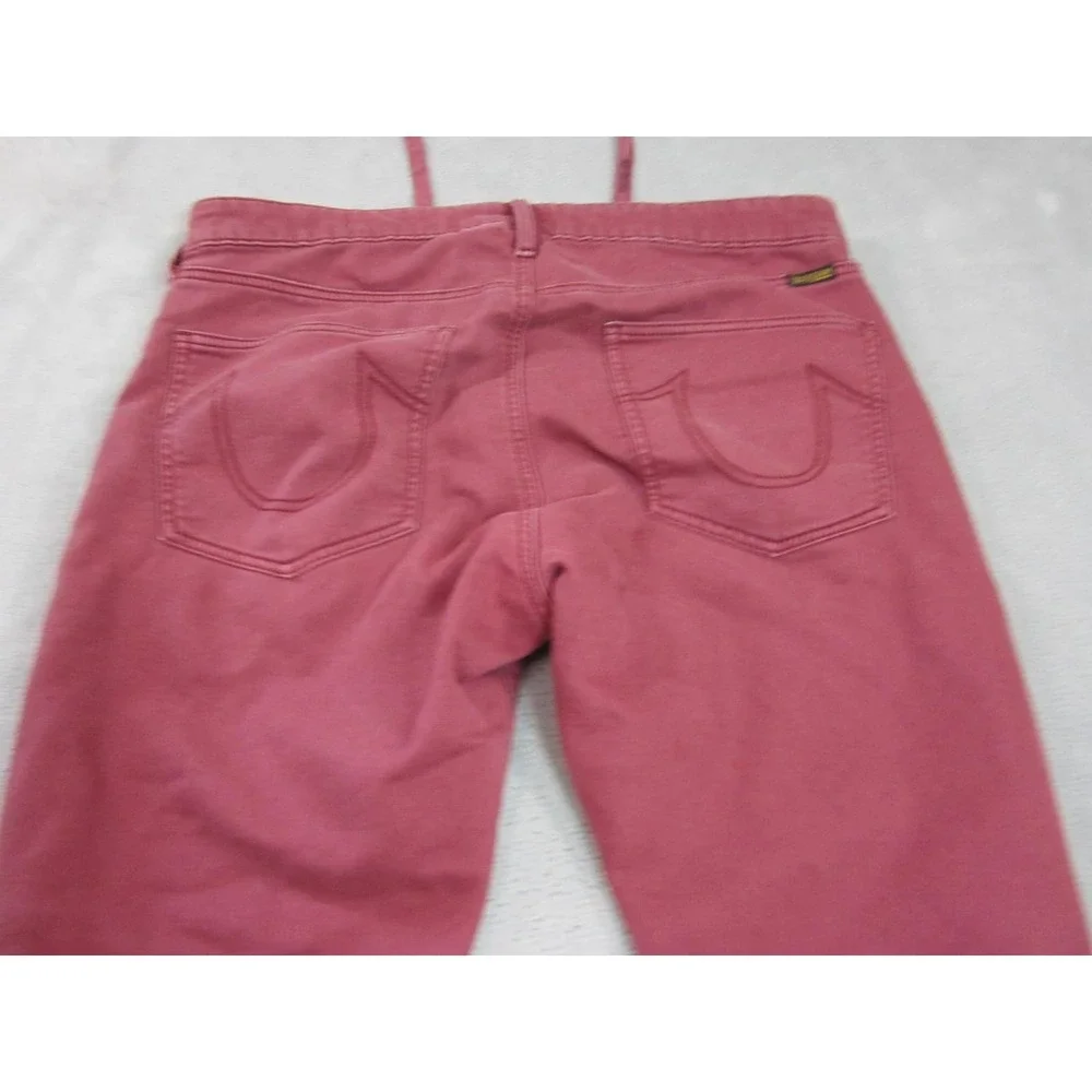 True Religion Pants Mens 34x32 Red Runner Relaxed Twill Joggers Rib Cuff Casual